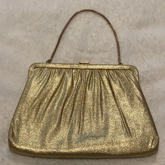 Vintage HL USA Harry Levine Gold Bag Clutch - Picture 4 of 8